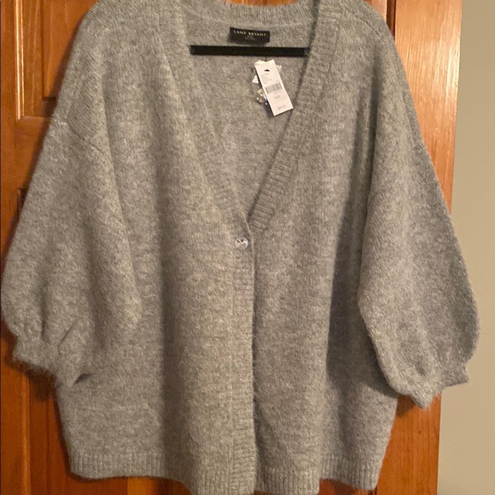 Lane Bryant Gray Cardigan with Balloon Sleeves and V-Neck 22/24 - Picture 3 of 8